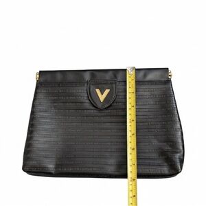Valentino Black Clutch with Gold Accent